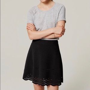 Black Loft Skirt Eyelet Details